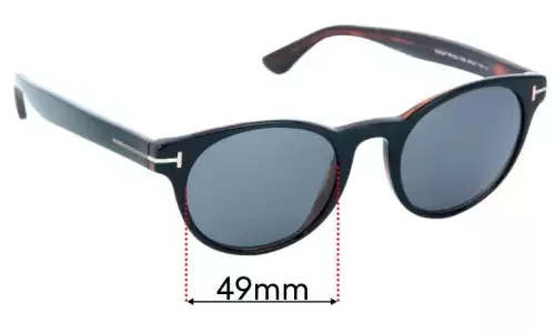 Sunglass Fix Lentes de Repuesto para Tom Ford Palmer TF522 - 49mm Wide Tom Ford Palmer TF522 Lentes de Repuesto 49mm wide