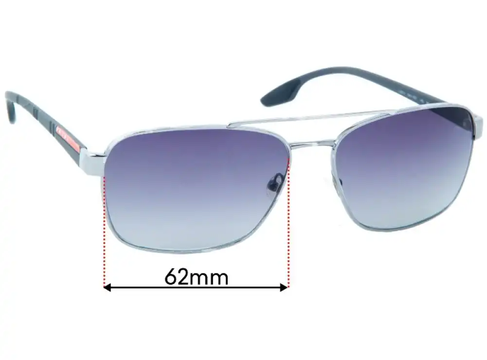 Sunglass Fix Lentes de Repuesto para Prada SPS51U - 62mm Wide Sunglass Fix Lentes de Repuesto para Prada SPS51U - 62mm Wide