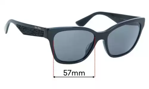 Miu Miu SMU06R Replacement Lenses - 57mm Miu Miu SMU06R Replacement Sunglass Lenses - 57mm wide