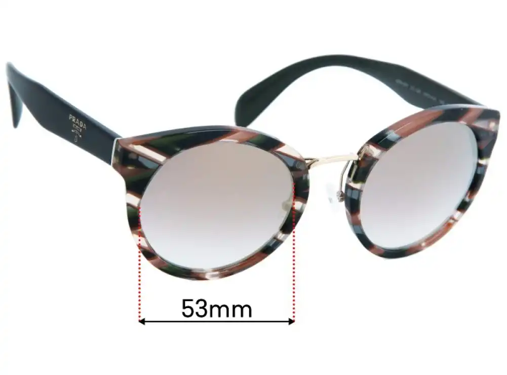 Sunglass Fix Lentes de Repuesto para Prada SPR05T - 53mm Wide Sunglass Fix Lentes de Repuesto para Prada SPR05T - 53mm Wide
