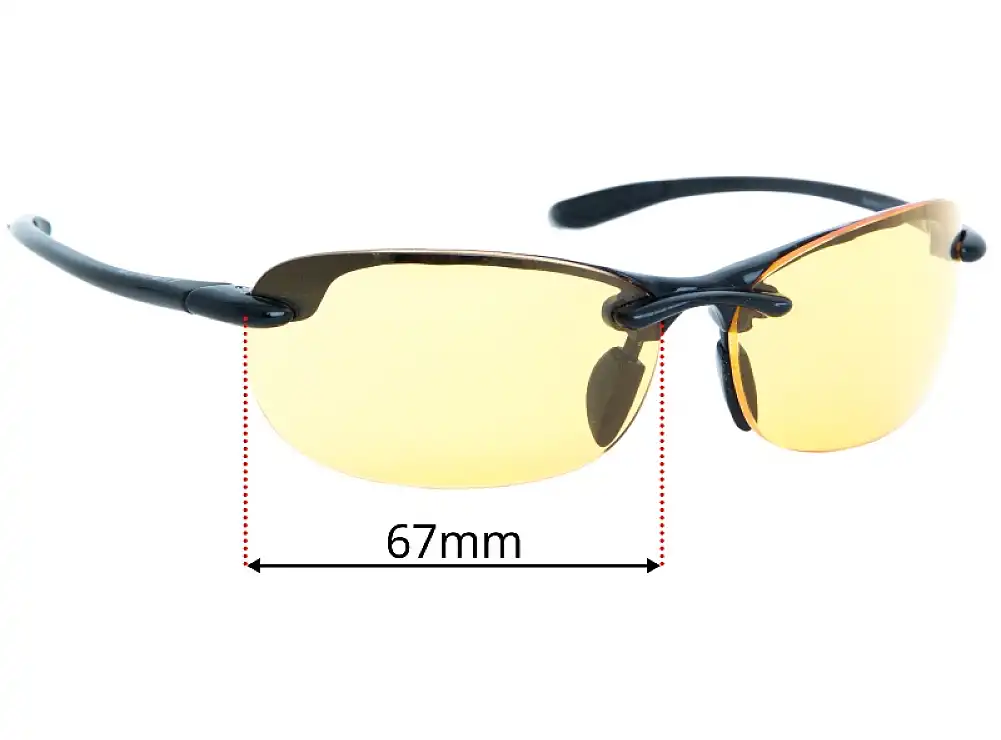 Sunglass Fix Lentes de Repuesto para Maui Jim MJ413 Hanalei Newer With Gaskets - 67mm Wide Sunglass Fix Lentes de Repuesto para Maui Jim MJ413 Hanalei Newer With Gaskets - 67mm Wide