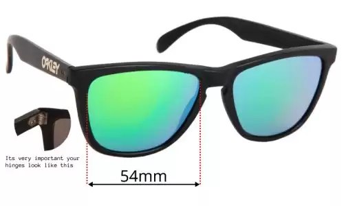 Sunglass Fix Lentes de Repuesto para Oakley Frogskins Gen 1 (1985-1990) - 54mm Wide Oakley Frogskins Gen 1 (1985-1990) Lentes de Repuesto 54mm wide