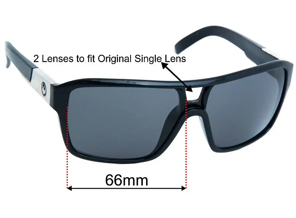 Sunglass Fix Lentes de Repuesto para Dragon The Jam Remix (Two Lenses) - 66mm Wide Sunglass Fix Lentes de Repuesto para Dragon The Jam Remix (Two Lenses) - 66mm Wide