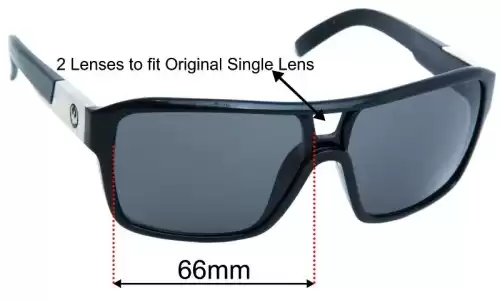 Sunglass Fix Lentes de Repuesto para Dragon The Jam Remix (Two Lenses) - 66mm Wide Dragon The Jam Remix (Two Lenses) Lentes de Repuesto 66mm wide