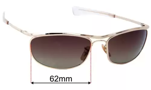 Sunglass Fix Lentes de Repuesto para Ray-Ban RB3119M Olympian I Deluxe - 62mm Wide Ray-Ban RB3119M Olympian I Deluxe Lentes de Repuesto 62mm wide