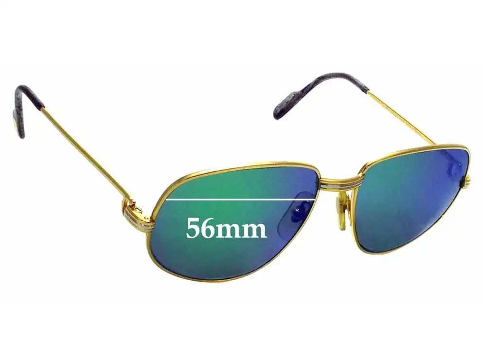 Sunglass Fix Lentes de Repuesto para Cartier 1986 - 56mm Wide Sunglass Fix Lentes de Repuesto para Cartier 1986 - 56mm Wide