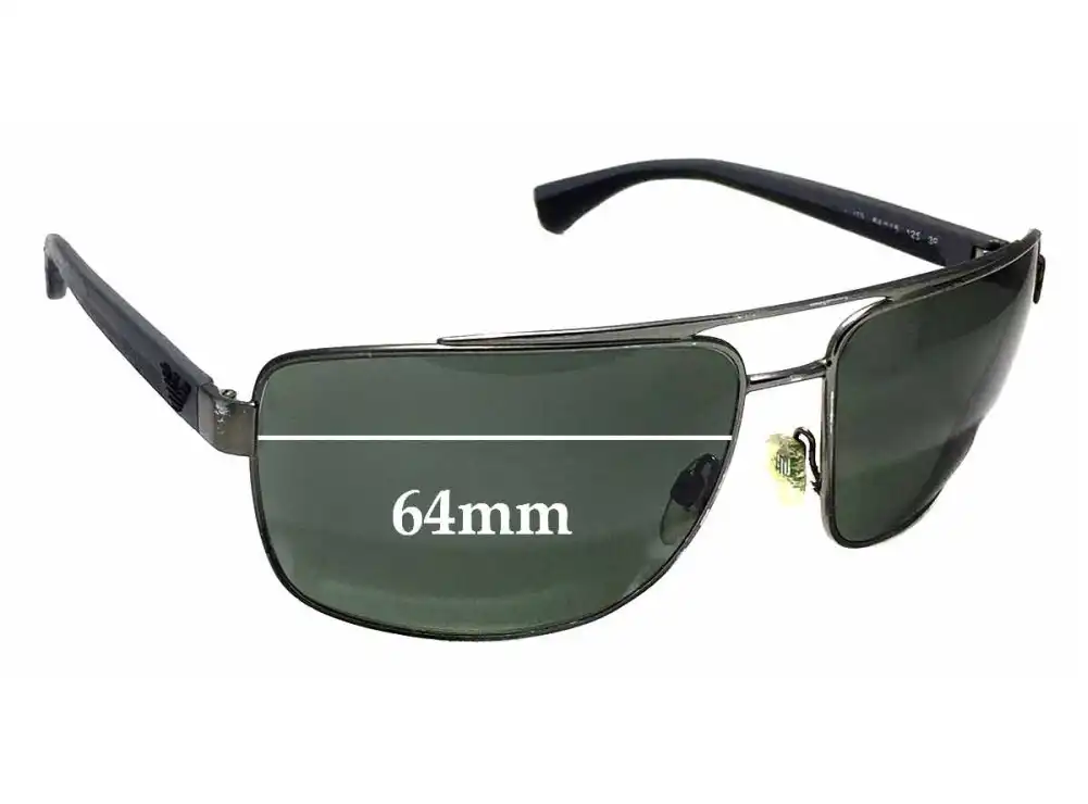 Sunglass Fix Lentes de Repuesto para Emporio Armani EA2018 - 64mm Wide Sunglass Fix Lentes de Repuesto para Emporio Armani EA2018 - 64mm Wide