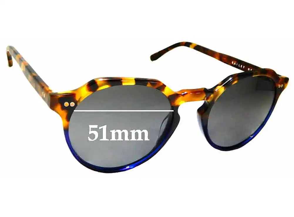 Sunglass Fix Lentes de Repuesto para Bailey Nelson Bobby - 51mm Wide Sunglass Fix Lentes de Repuesto para Bailey Nelson Bobby - 51mm Wide