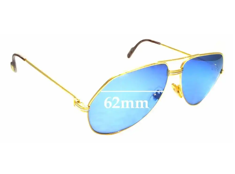 Sunglass Fix Lentes de Repuesto para Cartier Vendome Louis - 62mm Wide Sunglass Fix Lentes de Repuesto para Cartier Vendome Louis - 62mm Wide