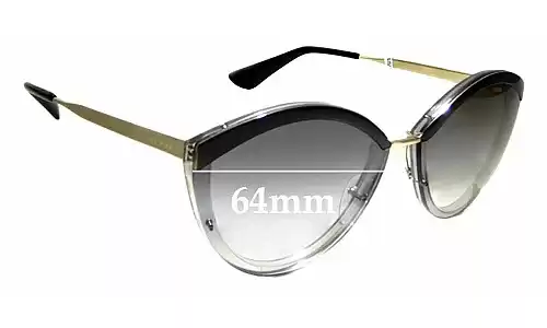 Sunglass Fix Lentes de Repuesto para Prada SPR07U - 64mm Wide Prada SPR07U Lentes de Repuesto 64mm wide