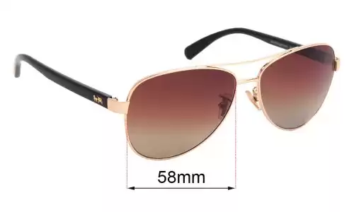 Sunglass Fix Lentes de Repuesto para Coach HC7077 - 58mm Wide Coach HC7077 Lentes de Repuesto 58mm wide