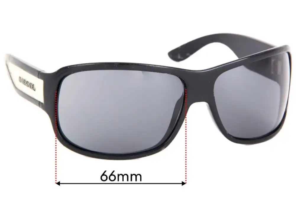 Sunglass Fix Lentes de Repuesto para Diesel Unknown Model - 66mm Wide Sunglass Fix Lentes de Repuesto para Diesel Unknown Model - 66mm Wide