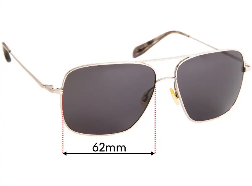 Sunglass Fix Lentes de Repuesto para Oliver Peoples Bartley S - 62mm Wide Sunglass Fix Lentes de Repuesto para Oliver Peoples Bartley S - 62mm Wide