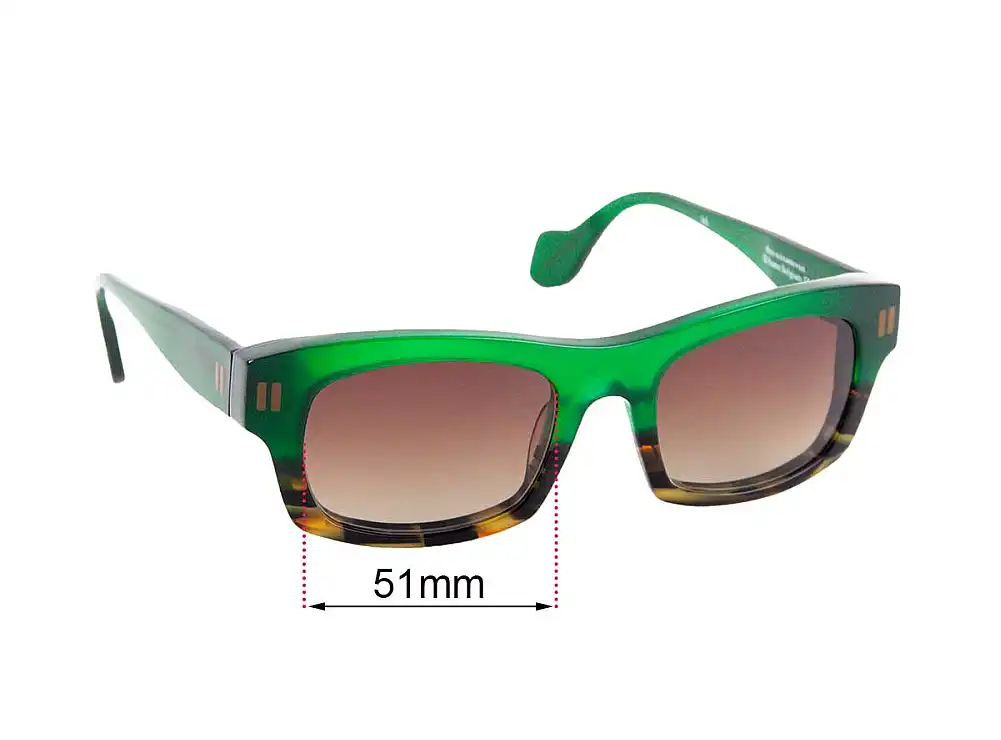 Sunglass Fix Lentes de Repuesto para Theo Soixante Six - 51mm Wide Sunglass Fix Lentes de Repuesto para Theo Soixante Six - 51mm Wide