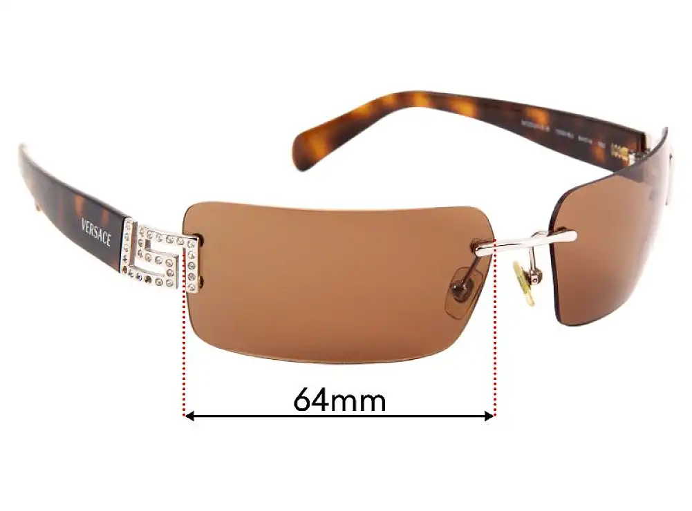 Sunglass Fix Lentes de Repuesto para Versace MOD 2010-B - 64mm Wide Sunglass Fix Lentes de Repuesto para Versace MOD 2010-B - 64mm Wide