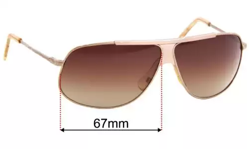 Sunglass Fix Lentes de Repuesto para Costume National CN 14S - 67mm Wide Costume National CN 14S Lentes de Repuesto 67mm wide