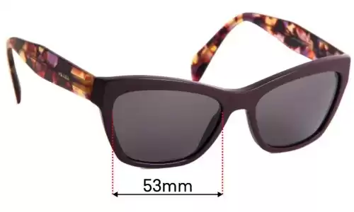 Prada VPR14Q Replacement Lenses 53mm Wide Sunglass Fix Replacement Lenses for Prada VPR14Q - 53mm wide