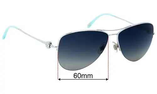 Sunglass Fix Verres de Remplacement pour Tiffany & Co TF 3021 - 60mm Wide Tiffany & Co TF 3021 Verres de Remplacement 60mm wide