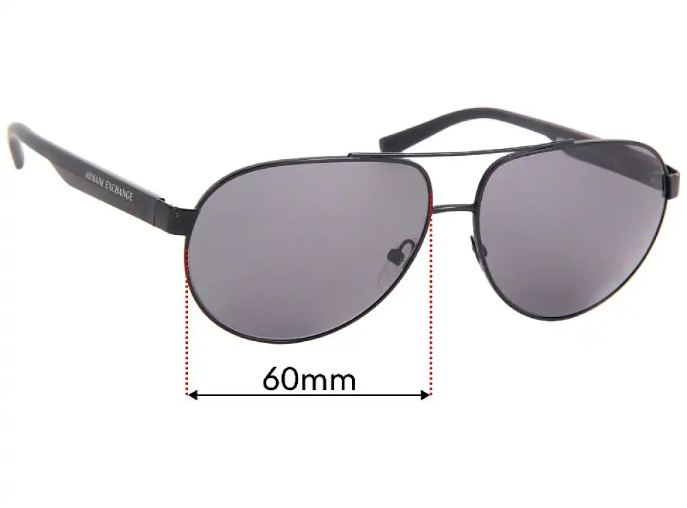 Sunglass Fix Verres de Remplacement pour Armani Exchange AX 2022/S - 60mm Wide Sunglass Fix Verres de Remplacement pour Armani Exchange AX 2022/S - 60mm Wide