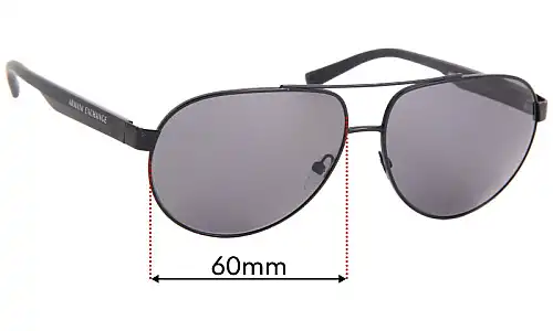 Sunglass Fix Verres de Remplacement pour Armani Exchange AX 2022/S - 60mm Wide Sunglass Fix Verres de Remplacement pour Armani Exchange AX 2022/S - 60mm Wide
