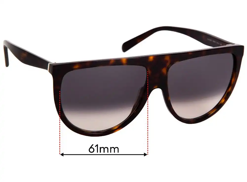 Sunglass Fix Lentilles de Remplacement pour Celine CL 41435/S - 61mm Wide Sunglass Fix Lentilles de Remplacement pour Celine CL 41435/S - 61mm Wide