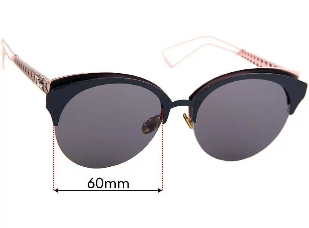 Sunglass Fix Verres de Remplacement pour Christian Dior Diorama Club - 60mm Wide Sunglass Fix Verres de Remplacement pour Christian Dior Diorama Club - 60mm Wide