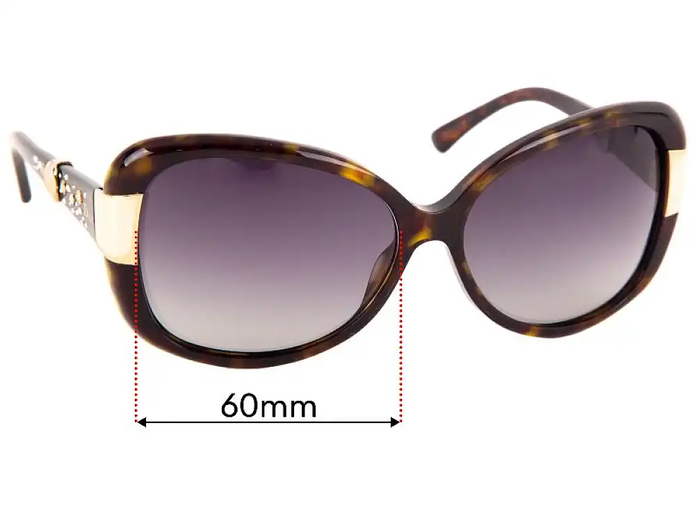 Sunglass Fix Verres de Remplacement pour Christian Dior Midnight - 60mm Wide Sunglass Fix Verres de Remplacement pour Christian Dior Midnight - 60mm Wide