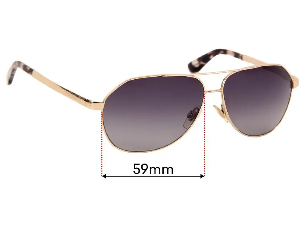 Sunglass Fix Lentilles de Remplacement pour Dolce & Gabbana DG2144 - 59mm Wide Sunglass Fix Lentilles de Remplacement pour Dolce & Gabbana DG2144 - 59mm Wide