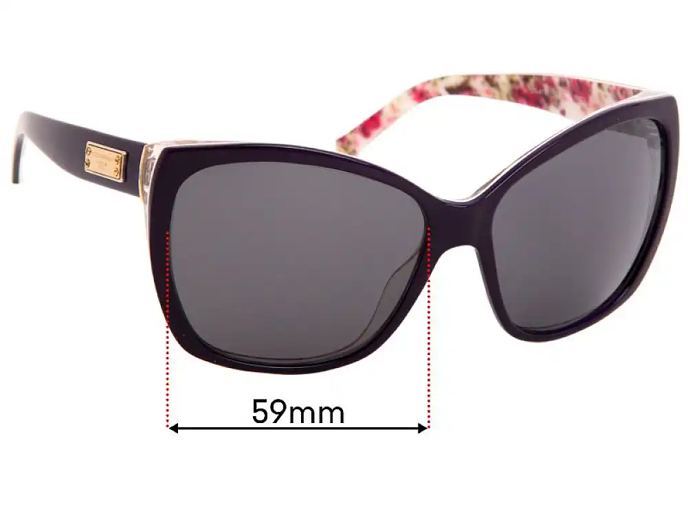 Sunglass Fix Verres de Remplacement pour Dolce & Gabbana DG4111 - 59mm Wide Sunglass Fix Verres de Remplacement pour Dolce & Gabbana DG4111 - 59mm Wide