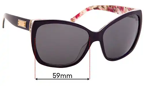 Sunglass Fix Verres de Remplacement pour Dolce & Gabbana DG4111 - 59mm Wide Sunglass Fix Verres de Remplacement pour Dolce & Gabbana DG4111 - 59mm Wide
