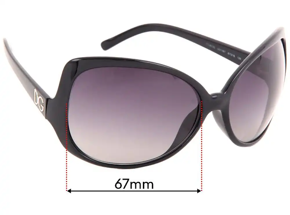 Sunglass Fix Verres de Remplacement pour Dolce & Gabbana DG6035 - 67mm Wide Sunglass Fix Verres de Remplacement pour Dolce & Gabbana DG6035 - 67mm Wide