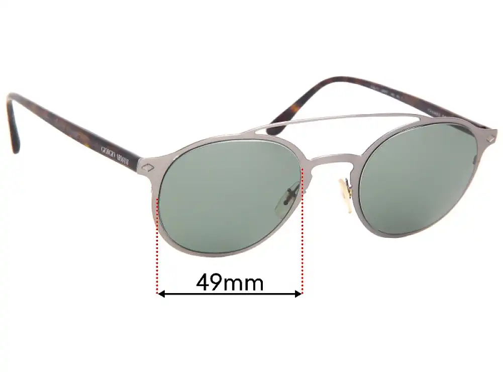 Sunglass Fix Verres de Remplacement pour Giorgio Armani AR 6041 - 49mm Wide Sunglass Fix Verres de Remplacement pour Giorgio Armani AR 6041 - 49mm Wide