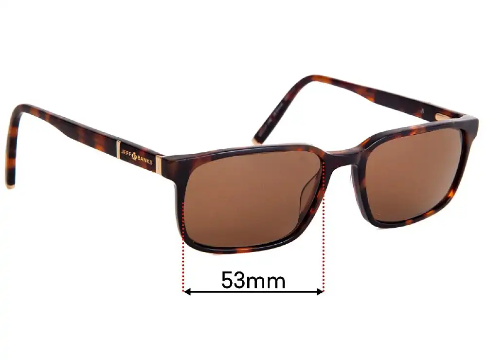 Sunglass Fix Verres de Remplacement pour Jeff Banks JB Blaise - 53mm Wide Sunglass Fix Verres de Remplacement pour Jeff Banks JB Blaise - 53mm Wide