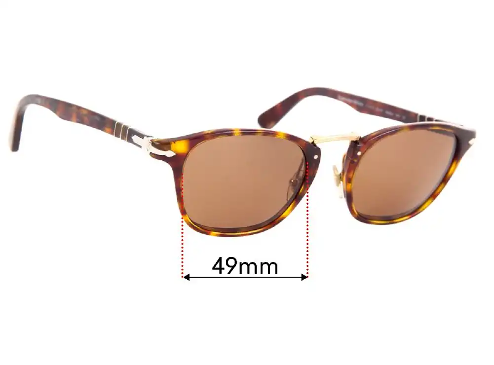 Sunglass Fix Lentilles de Remplacement pour Persol 3110-S Typewriter - 49mm Wide Sunglass Fix Lentilles de Remplacement pour Persol 3110-S Typewriter - 49mm Wide