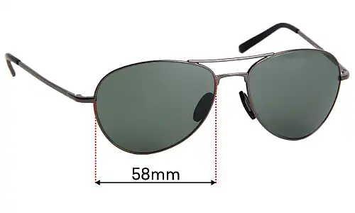 Sunglass Fix Lentilles de Remplacement pour Porsche P 8508 - 58mm Wide Porsche P 8508 Lentilles de Remplacement 58mm wide