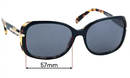 Sunglass Fix Lentilles de Remplacement pour Prada SPR08O - 57mm Wide Prada SPR08O Lentilles de Remplacement 57mm wide
