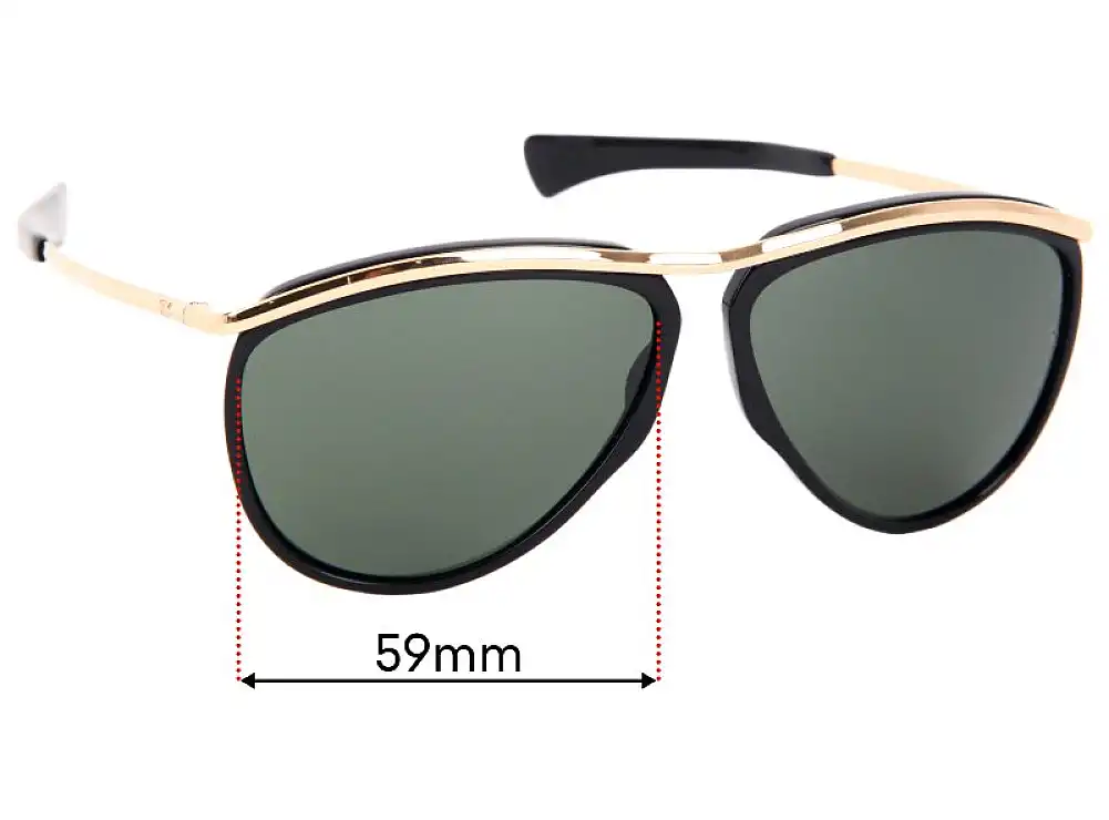 Sunglass Fix Lentilles de Remplacement pour Ray Ban RB2219 Olympian Aviator - 59mm Wide Sunglass Fix Lentilles de Remplacement pour Ray Ban RB2219 Olympian Aviator - 59mm Wide