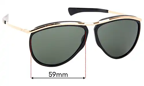 Sunglass Fix Lentilles de Remplacement pour Ray Ban RB2219 Olympian Aviator - 59mm Wide Ray Ban RB2219 Olympian Aviator Lentilles de Remplacement 59mm wide
