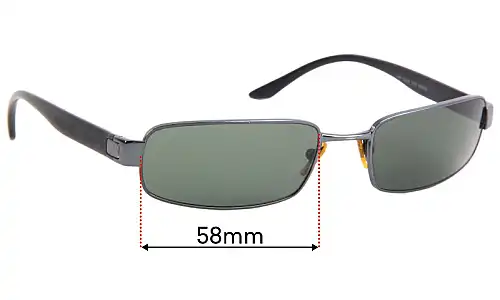 Sunglass Fix Lentilles de Remplacement pour Ray Ban RB3256 - 58mm Wide Ray Ban RB3256 Lentilles de Remplacement 58mm wide
