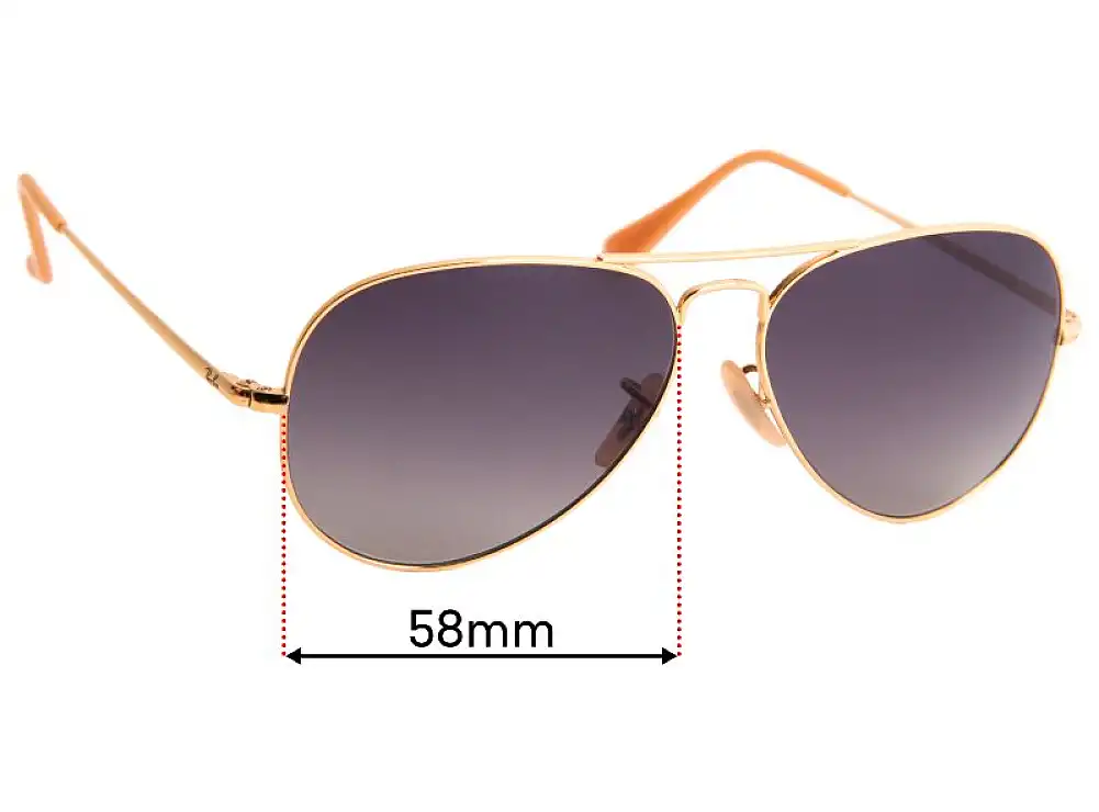 Sunglass Fix Lentilles de Remplacement pour Ray-Ban RB3689 Aviator Metal II - 58mm Wide Sunglass Fix Lentilles de Remplacement pour Ray-Ban RB3689 Aviator Metal II - 58mm Wide
