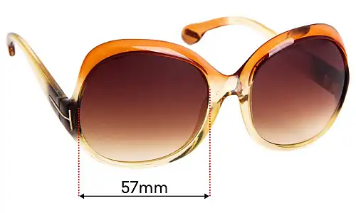 Sunglass Fix Verres de Remplacement pour Tom Ford Marcella TF5095 - 57mm Wide Sunglass Fix Verres de Remplacement pour Tom Ford Marcella TF5095 - 57mm Wide