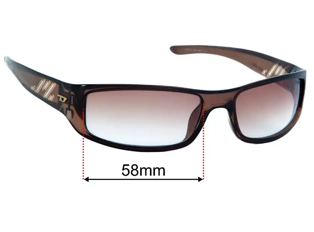 Sunglass Fix Lentilles de Remplacement pour Diesel Ancestor II - 58mm Wide - Side View Sunglass Fix Lentilles de Remplacement pour Diesel Ancestor II - 58mm Wide - Side View