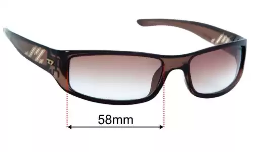 Sunglass Fix Lentilles de Remplacement pour Diesel Ancestor II - 58mm Wide - Side View Diesel Ancestor II Lentilles de Remplacement 58mm wide - Side View