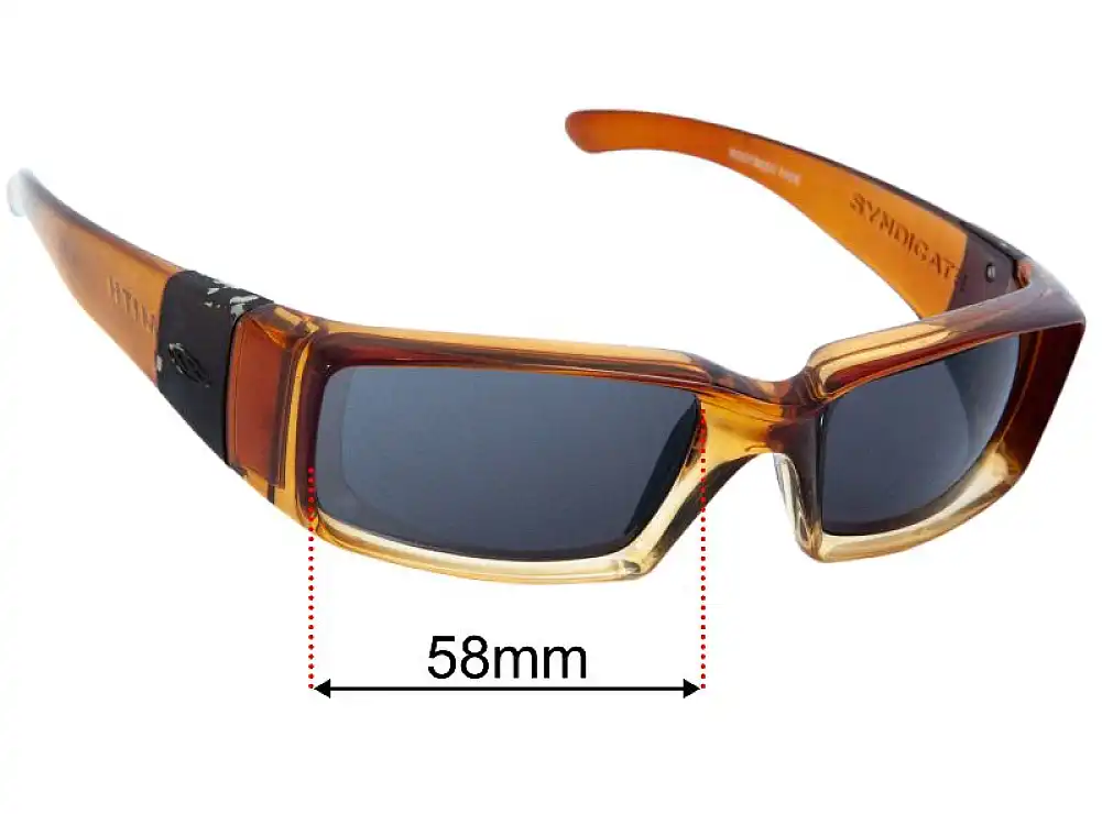 Sunglass Fix Lentilles de Remplacement pour Smith Syndicate - 58mm Wide - Side View Sunglass Fix Lentilles de Remplacement pour Smith Syndicate - 58mm Wide - Side View