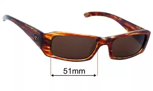 Sunglass Fix Lentilles de Remplacement pour Von Zipper Philo - 51mm Wide - Side View Von Zipper Philo Lentilles de Remplacement 51mm wide - Side View