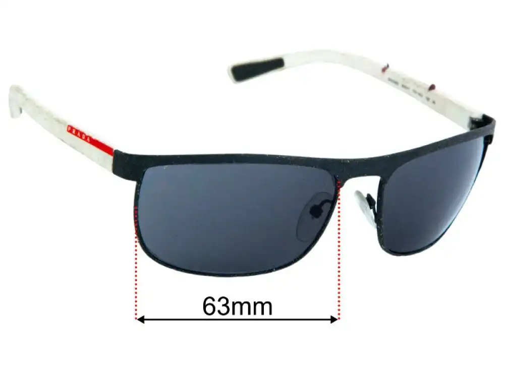 Sunglass Fix Lentilles de Remplacement pour Prada SPS54Q & PS54QS - 63mm Wide Sunglass Fix Lentilles de Remplacement pour Prada SPS54Q & PS54QS - 63mm Wide