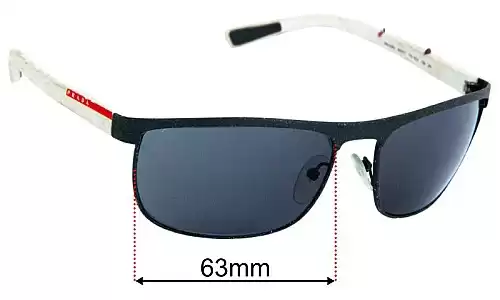 Sunglass Fix Lentilles de Remplacement pour Prada SPS54Q & PS54QS - 63mm Wide Prada SPS54Q & PS54QS Lentilles de Remplacement 63mm wide