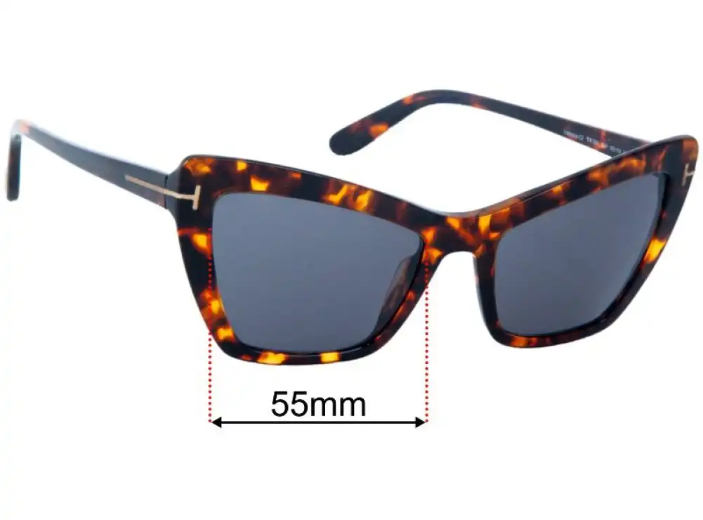 Sunglass Fix Lentilles de Remplacement pour Tom Ford Valesca TF555 - 55mm Wide Sunglass Fix Lentilles de Remplacement pour Tom Ford Valesca TF555 - 55mm Wide