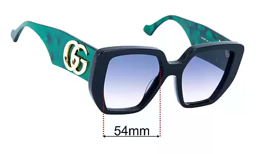Sunglass Fix Lentilles de Remplacement pour Gucci GG0956S - 54mm Wide Gucci GG0956S Lentilles de Remplacement 54mm wide