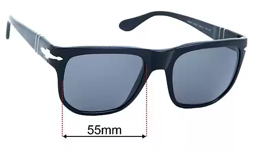 Sunglass Fix Lentilles de Remplacement pour Persol 3306-S - 55mm Wide Persol 3306-S Lentilles de Remplacement 55mm wide